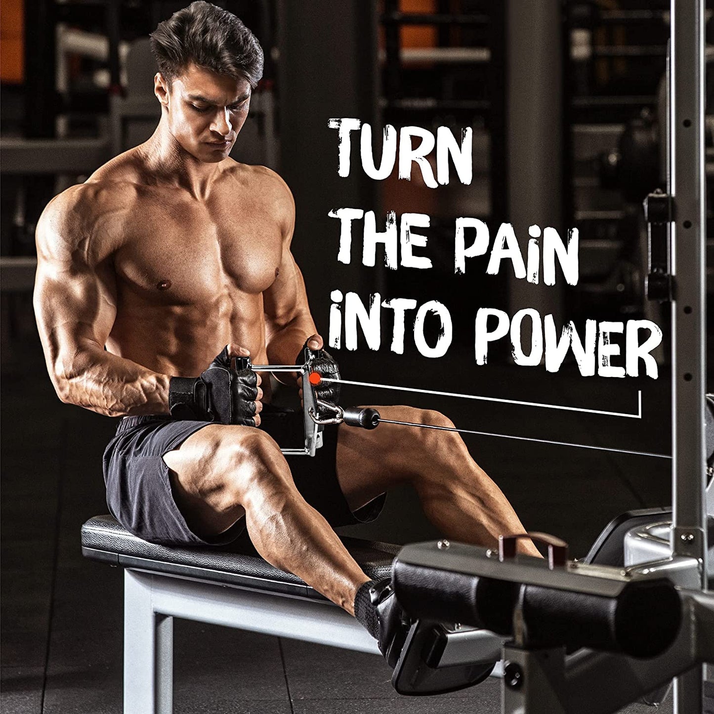Tricep Press down Cable Machine Attachment Set, LAT Pulldown Attachment, Cable Machine Accessories for Home Gym