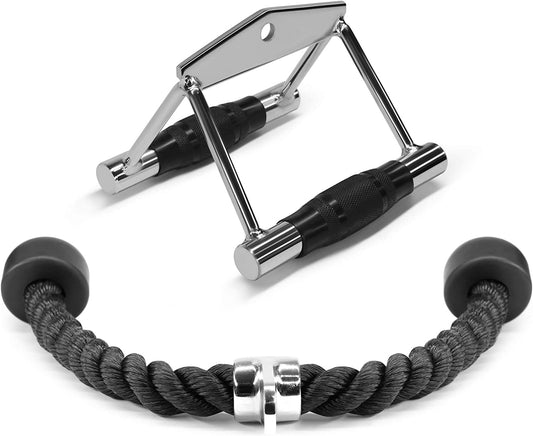 Tricep Press down Cable Machine Attachment Set, LAT Pulldown Attachment, Cable Machine Accessories for Home Gym